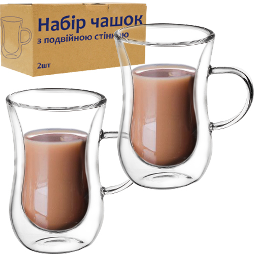 Набір чашок з подввйним дном №202-20